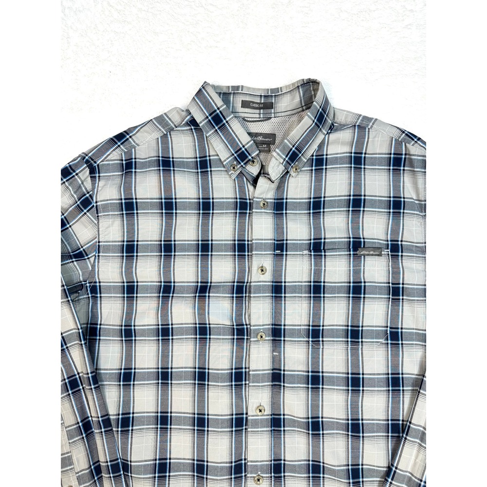 Eddie Bauer Shirt‎ Travex M classic blue plaid fishing outdoor gorpcore - Picture 11 of 11